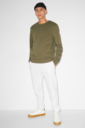 C&A Clockhouse Joggers Långbyxor Herr Vita | DSRBC-8309