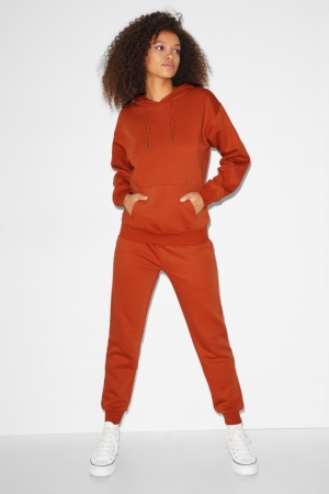 C&A Clockhouse Joggers Recycled Långbyxor Dam Bruna | BUZIN-6012