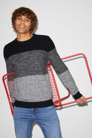 C&A Clockhouse Jumpers Herr Svarta Grå | GDBPW-0368