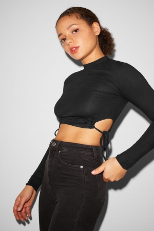C&A Clockhouse Long Sleeve Blast Dam Svarta | UHDJW-2095