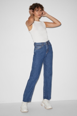C&A Clockhouse Loose Fit High Midja Jeans Dam Blå | ACWLD-4328