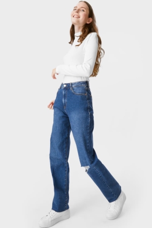C&A Clockhouse Loose Fit High Midja Jeans Dam Blå | GABNY-3567