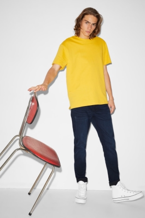 C&A Clockhouse Mager Lycra® Jeans Herr Blå Mörkblå | VURSA-9305