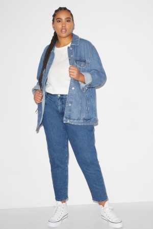 C&A Clockhouse Mom High Midja Jeans Dam Blå | EJFCL-3619