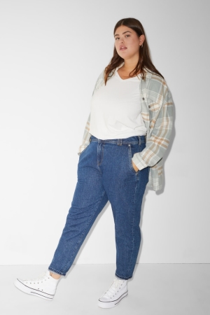 C&A Clockhouse Mom High Midja Recycled Jeans Dam Blå | DUWEH-4705