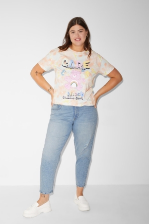 C&A Clockhouse Mom High Midja Recycled Jeans Dam Blå Ljusblå | WRMJV-9845
