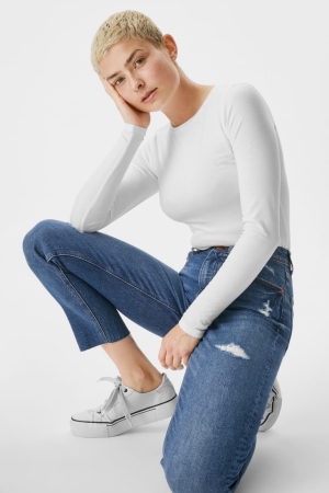 C&A Clockhouse Mom Organic Bomull Recycled Jeans Dam Blå | LWHNE-5312