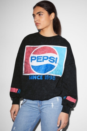 C&A Clockhouse Pepsi Tröjor Dam Svarta | VSRIA-4961
