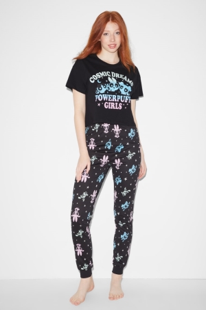 C&A Clockhouse Pyjamas Powerpuff Girls Nattkläder Dam Svarta | ZWBGE-1295