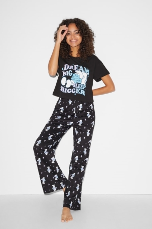 C&A Clockhouse Pyjamas The Smurfs Nattkläder Dam Svarta | LOPDE-9705