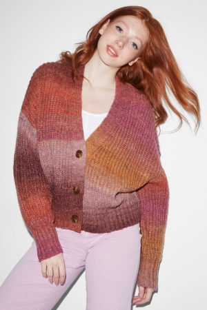 C&A Clockhouse Recycled Cardigan Dam Mörkrosa | KVCDJ-0451