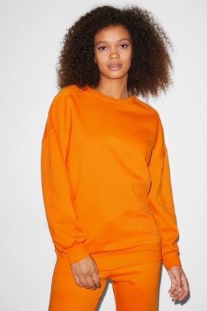 C&A Clockhouse Recycled Tröjor Dam Orange | FRHMD-6813