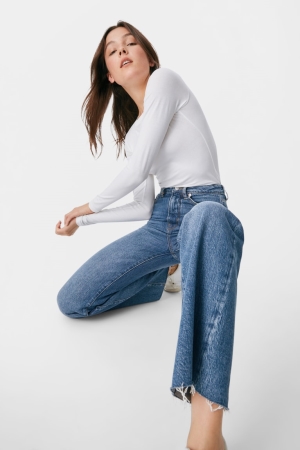 C&A Clockhouse Relaxed High Midja Recycled Jeans Dam Blå | BORMZ-3759
