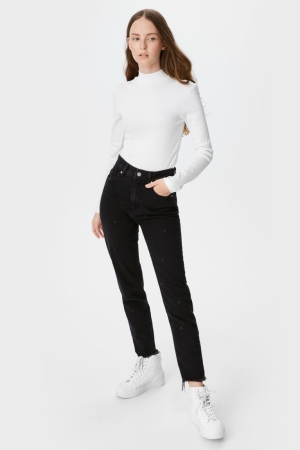 C&A Clockhouse Slim Ankle Jeans Dam Svarta | KRSUZ-7954
