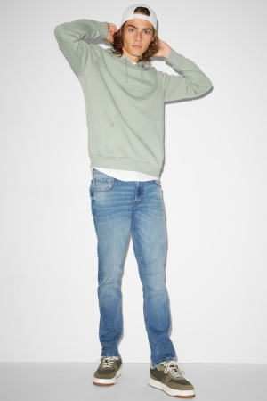 C&A Clockhouse Slim Lycra® Jeans Herr Blå Ljusblå | DEICA-2873