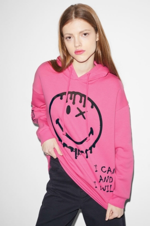C&A Clockhouse Smileyworld® Hoodie Dam Rosa | ZXBSR-8705