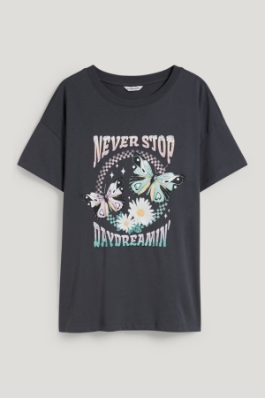 C&A Clockhouse T-shirt Dam Mörkgrå | HCENU-4931