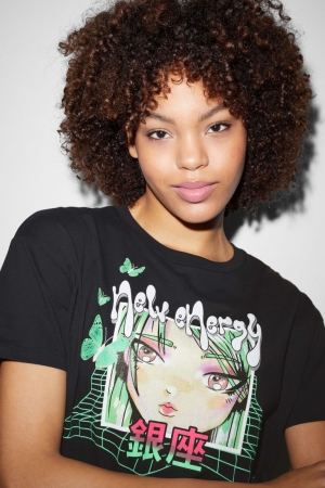 C&A Clockhouse T-shirt Dam Svarta | BSFYI-0162