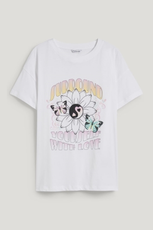 C&A Clockhouse T-shirt Dam Vita | YPKFO-9413
