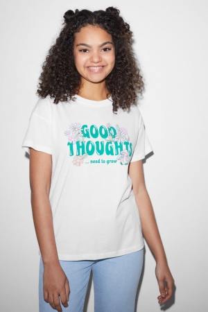 C&A Clockhouse T-shirt Dam Vita | ZRVJB-5791