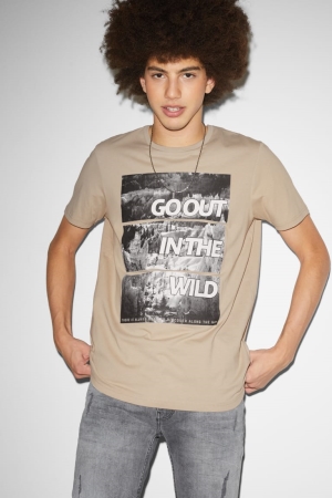 C&A Clockhouse T-shirt Herr Ljusbruna | YVXOJ-4705