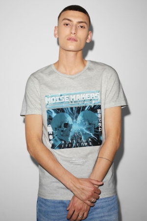 C&A Clockhouse T-shirt Herr Ljusgrå | VYPJA-6243