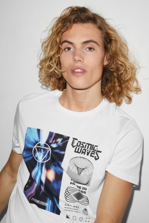 C&A Clockhouse T-shirt Herr Vita | KYXTW-6598