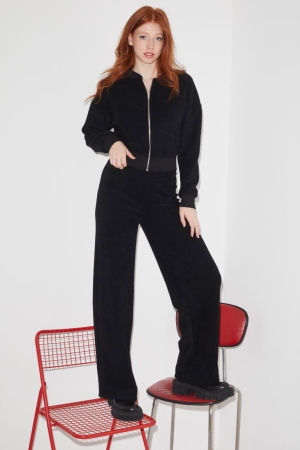 C&A Clockhouse Terry Cloth Joggers Långbyxor Dam Svarta | WDKXM-3706