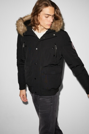 C&A Clockhouse With Hood Recycled Jacka Herr Svarta | RFEWT-6219