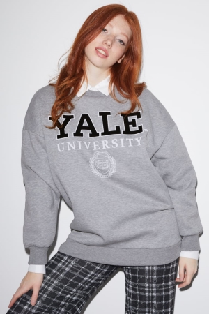 C&A Clockhouse Yale University Tröjor Dam Ljusgrå | BSFXC-7504