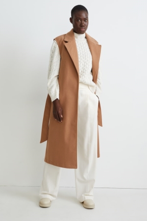 C&A Cloth High Midja Breda Leg Långbyxor Dam Vita | RSODX-3408