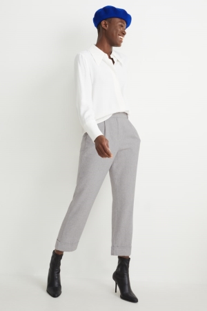 C&A Cloth High Midja Breda Leg Långbyxor Dam Ljusgrå | SOUKC-2170
