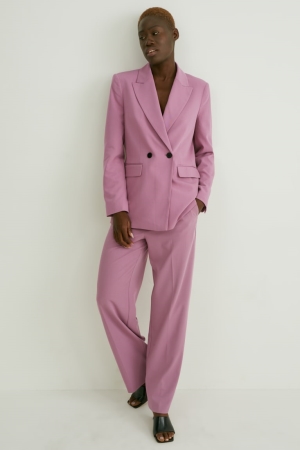 C&A Cloth High Midja Hetero Fit Långbyxor Dam Mörkrosa | NLPCM-1902