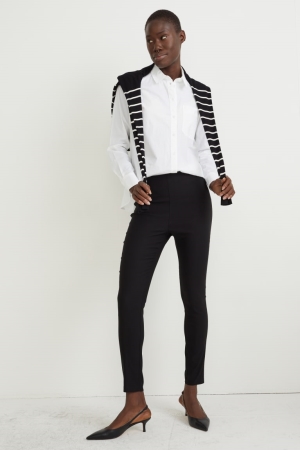 C&A Cloth High Midja Regular Fit With Lenzing™ Ecovero™ Långbyxor Dam Svarta | GDPZN-4261