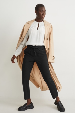 C&A Cloth High Midja Regular Fit With Lenzing™ Ecovero™ Långbyxor Dam Svarta | IKGUR-7281
