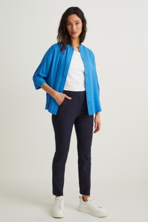 C&A Cloth Mid-rise Midja Slim Fit With Lenzing™ Ecovero™ Jeans Dam Mörkblå | MNSTE-3207