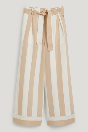 C&A Cloth With Lenzing™ Ecovero™ Randig Långbyxor Tjej Beige | SVQAJ-3172