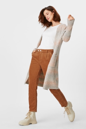 C&A Corduroy Hetero Tapered Fit Långbyxor Dam Havanna | MRLXT-0385