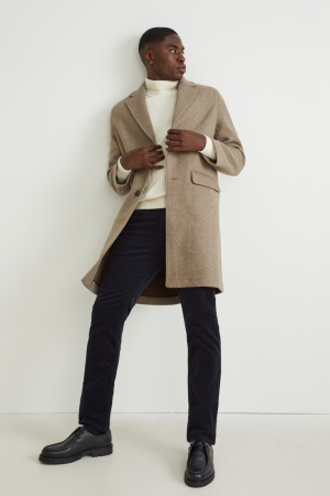 C&A Corduroy Regular Fit Lycra® Långbyxor Herr Mörkblå | WSANQ-9684