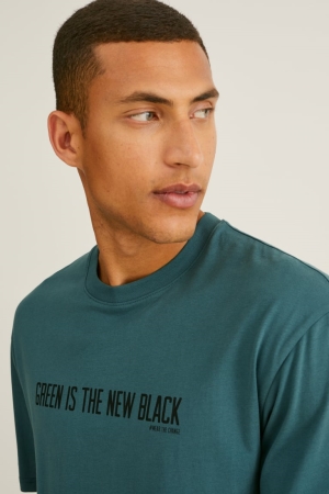 C&A Cradle To Cradle Certified® Gold T-shirt Herr Mörkgröna | UWCLH-2763