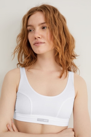 C&A Crop Organic Bomull Underkläder Dam Vita | AYGRB-0297