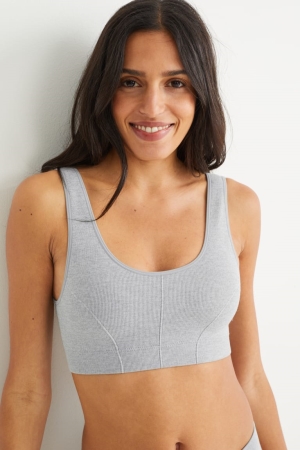 C&A Crop Vadderad Seamless- Lycra® Underkläder Dam Grå | LUONY-9874