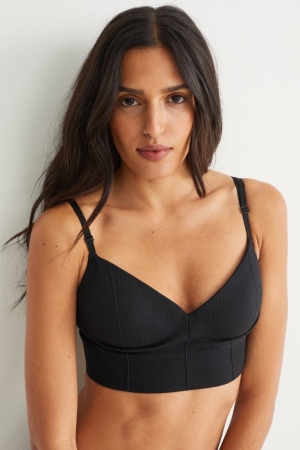 C&A Crop Vadderad Seamless- Lycra® Underkläder Dam Svarta | SGHBN-2859