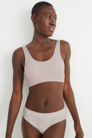 C&A Crop Vadderad Seamless Underkläder Dam Rosa | QVNHZ-1534