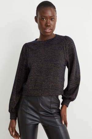 C&A Cropped T-shirt Dam Mörkblå | AFGPJ-6291