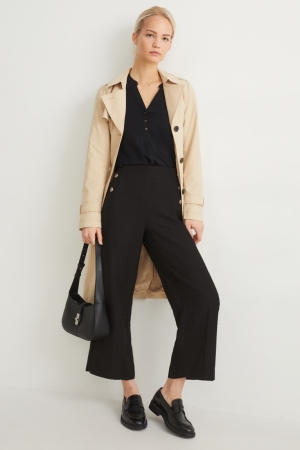 C&A Culottes High Midja With Recycled Polyester Långbyxor Dam Svarta | LNBHJ-0538