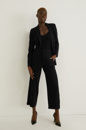 C&A Culottes Mid-rise Midja Recycled Långbyxor Dam Svarta | ATDNF-8157