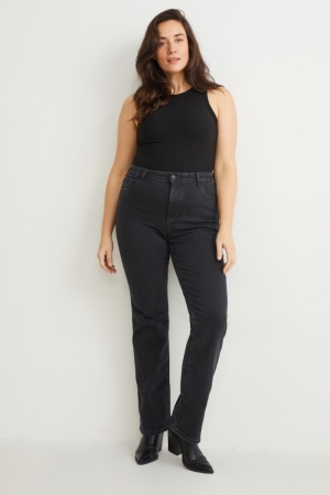 C&A Curvy High Midja Bootcut Lycra® Recycled Jeans Dam Svarta | SJPXN-2693