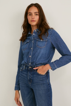 C&A Denim Cradle To Cradle Certified® Gold Blusar Dam Blå | UOVXF-3768