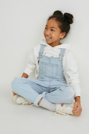 C&A Denim Dungarees Jeans Tjej Blå Ljusblå | WBPAQ-9265